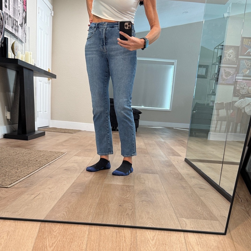 Good American Light Blue Ankle Crop High-Rise Jeans